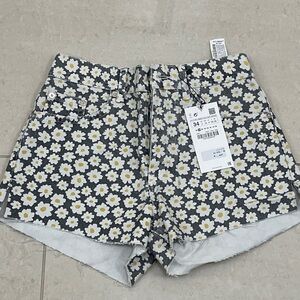 Zara Gray Floral Jean Shorts